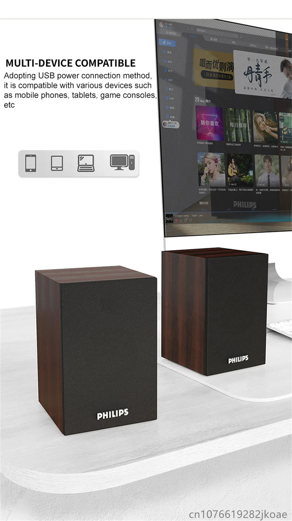 Philips SPA20 Bluetooth Speaker – 360° Stereo Sound for MacBook & PC