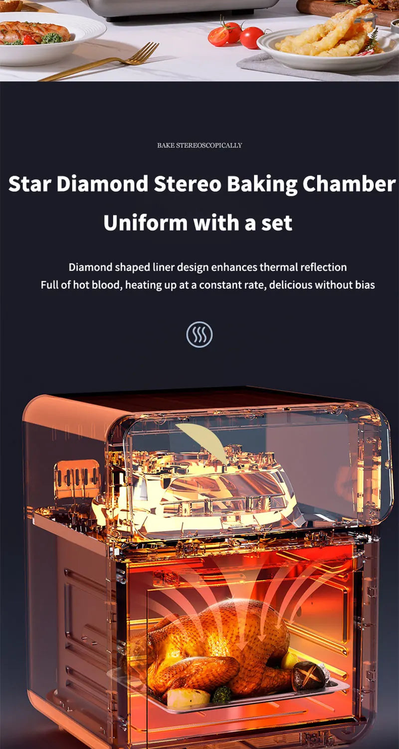 10L Large Capacity Electric Air Fryer – Oil-Free Convection Oven with 360° Baking