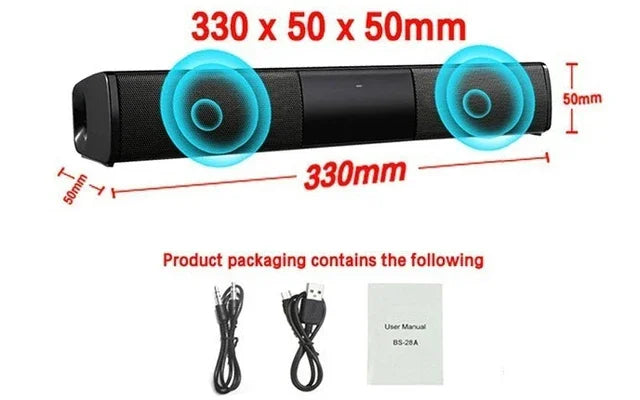 Super Powerful Wireless Bluetooth Sound Bar with Subwoofer & FM Radio