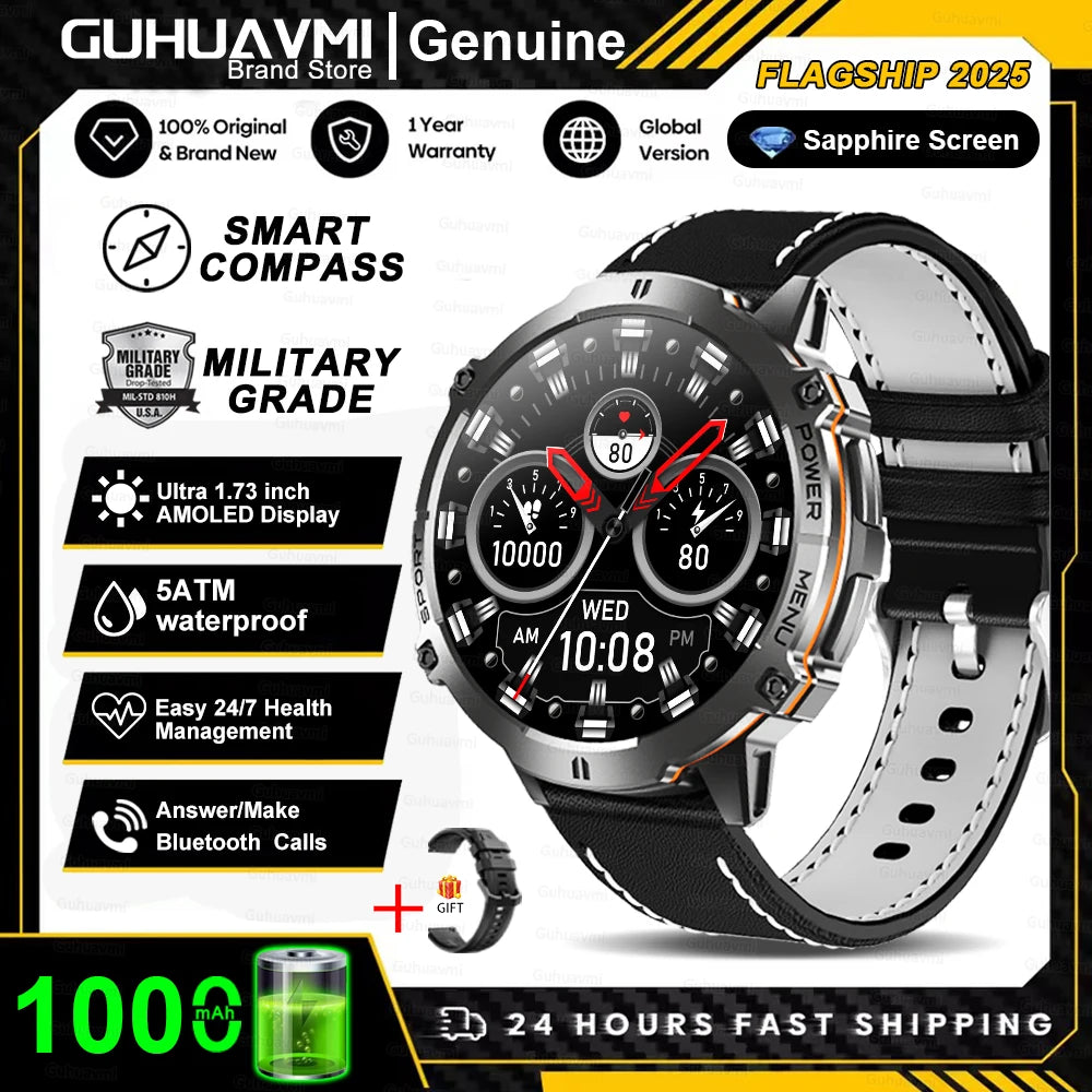 T-Rex 3 Military Grade Smartwatch – 1000mAh Battery, 10ATM Waterproof, GPS, AMOLED, Call Support
