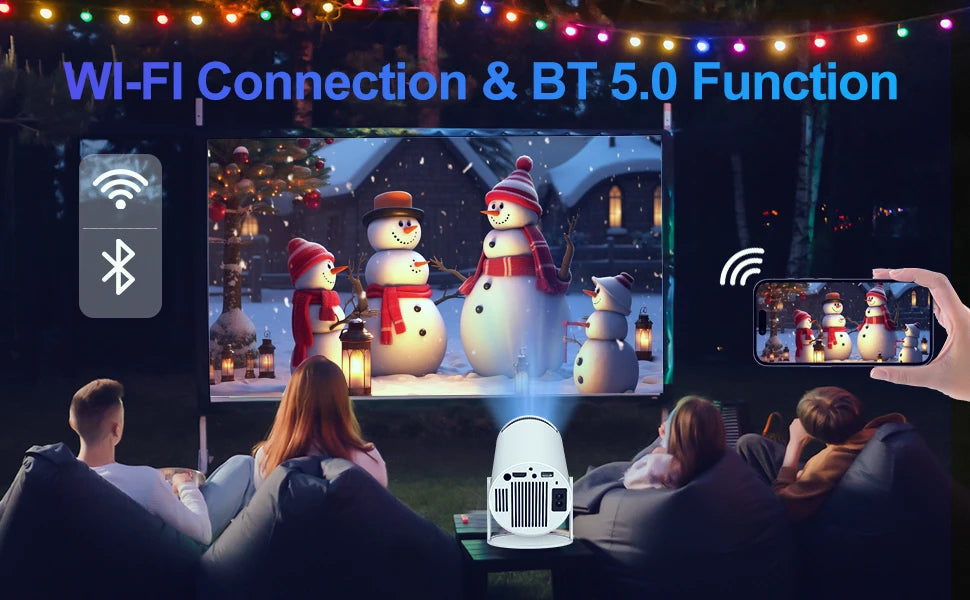 Magcubic HY300 Pro Projector – 200ANSI 720P Native, Wireless Screen Mirroring, Dual-Band WiFi