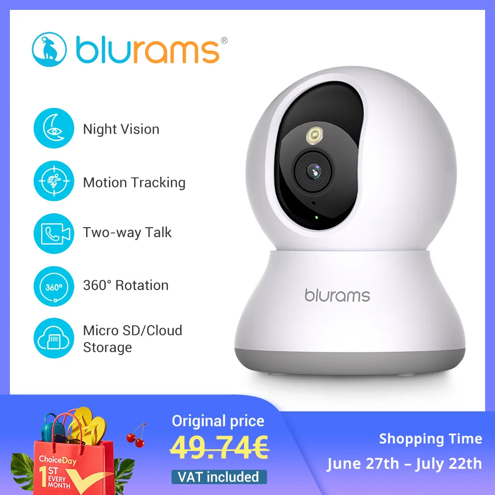 Blurams 2K HD Baby Monitor Camera – Home Security with Motion Detection & Two-Way Audiot