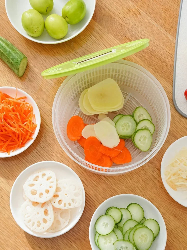 Salad Spinner for Leafy Vegetables – Lettuce Washer & Dryer, Kitchen Greens Drainer and Crisper Tool