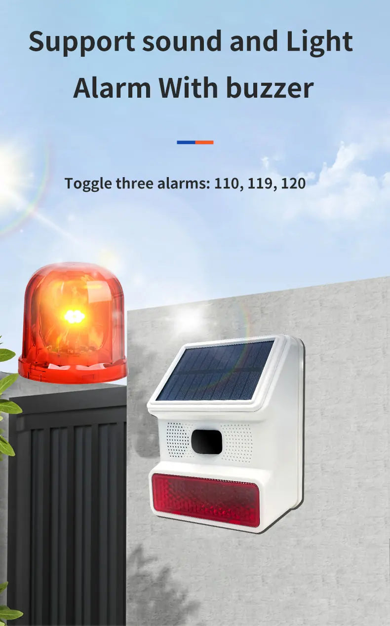 PGST-523 Outdoor Wireless Alarm System – Solar-Powered 433MHz GSM Security with Infrared Sensor & Flashlight