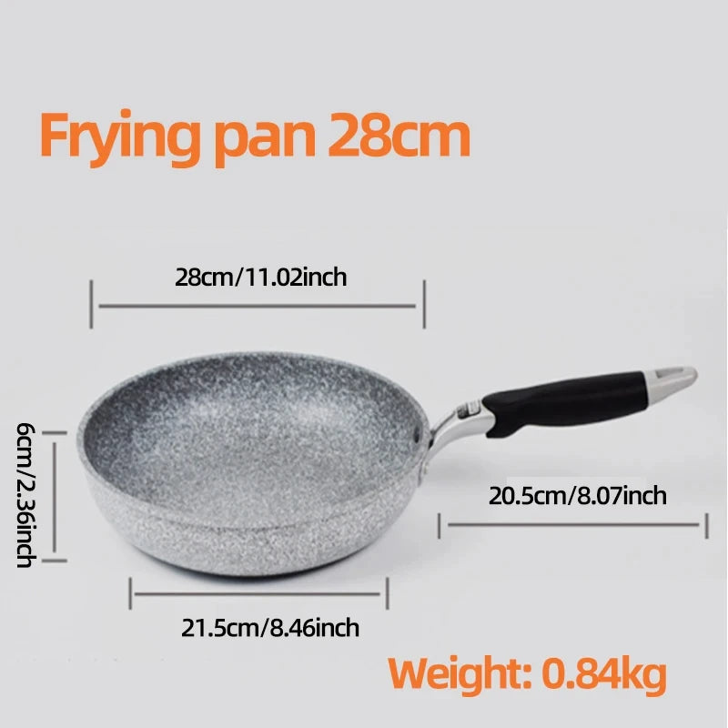 Durable Stone Non-Stick Frying Pan – 20–28cm Skillet for Gas & Induction Cookers