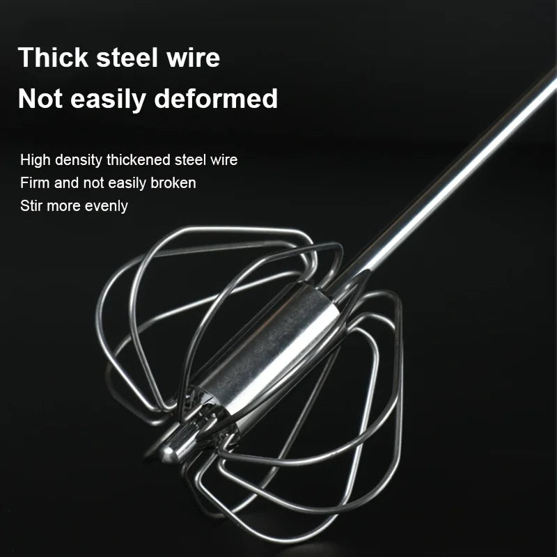 Stainless Steel Egg Beater – Durable Semi-Automatic Mixer for Effortless Egg, Cream Mixing & Beating