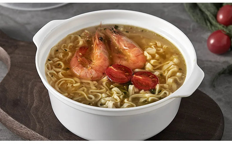 Microwave-Safe Heating & Storage Bowl – Plastic Food Container with Lid for Steamed Buns, Instant Noodles & Leftovers