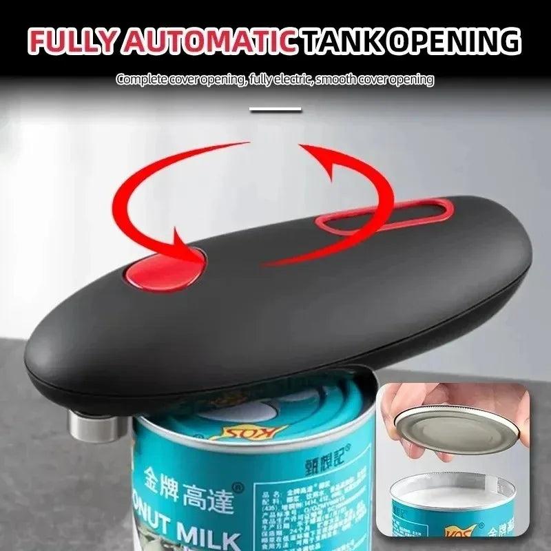 One Touch Electric Can & Jar Opener – Automatic, Portable Kitchen Tool