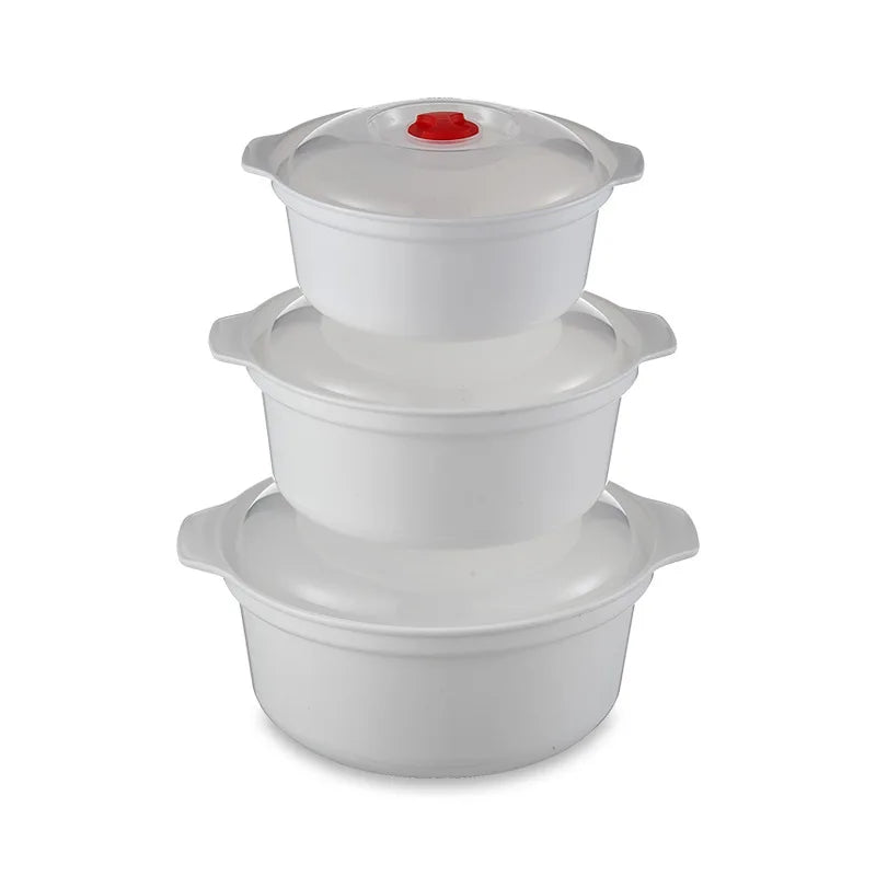 Microwave-Safe Heating & Storage Bowl – Plastic Food Container with Lid for Steamed Buns, Instant Noodles & Leftovers