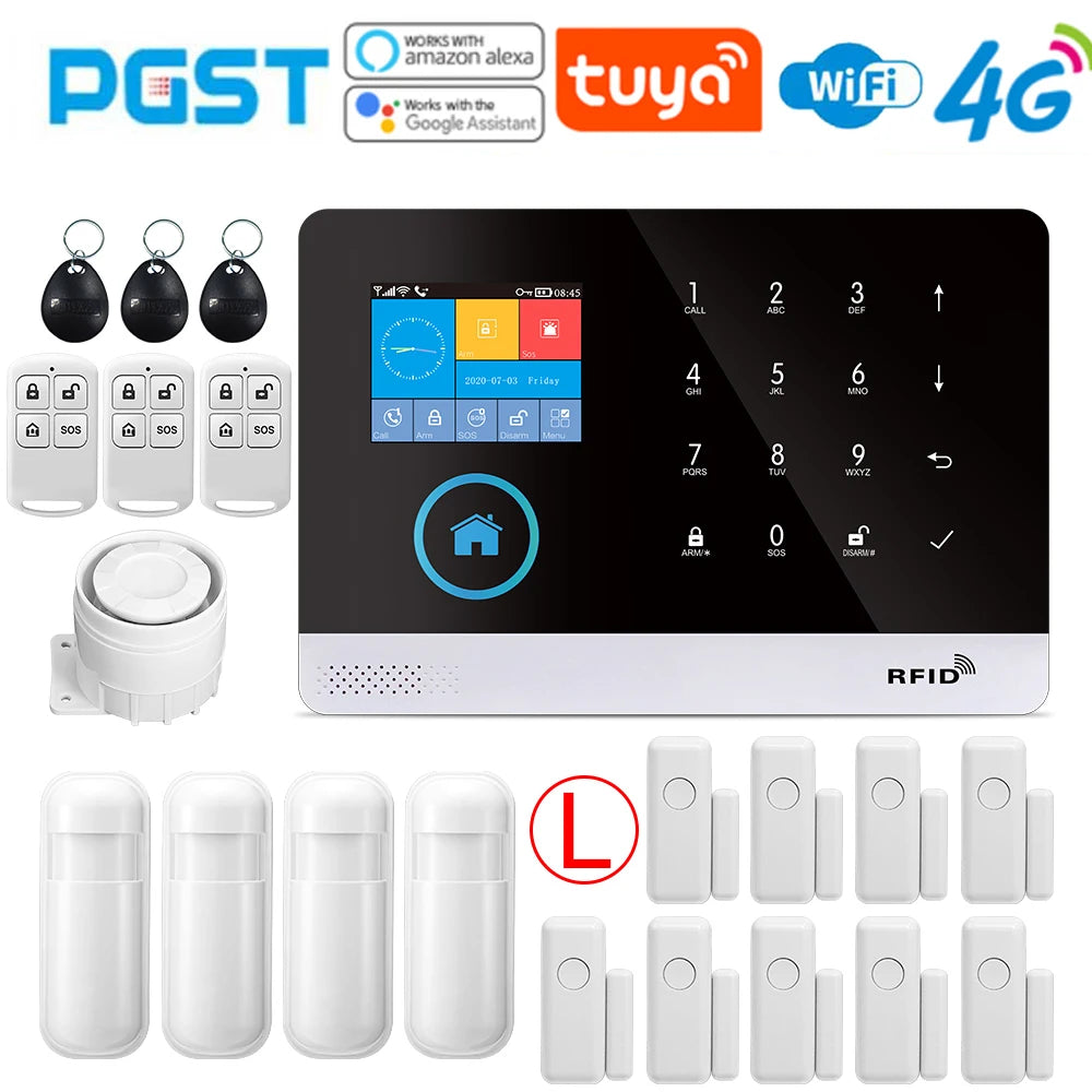 PGST-103 Smart Alarm System – 4G/WiFi Wireless Home Security with Smart Life App Control