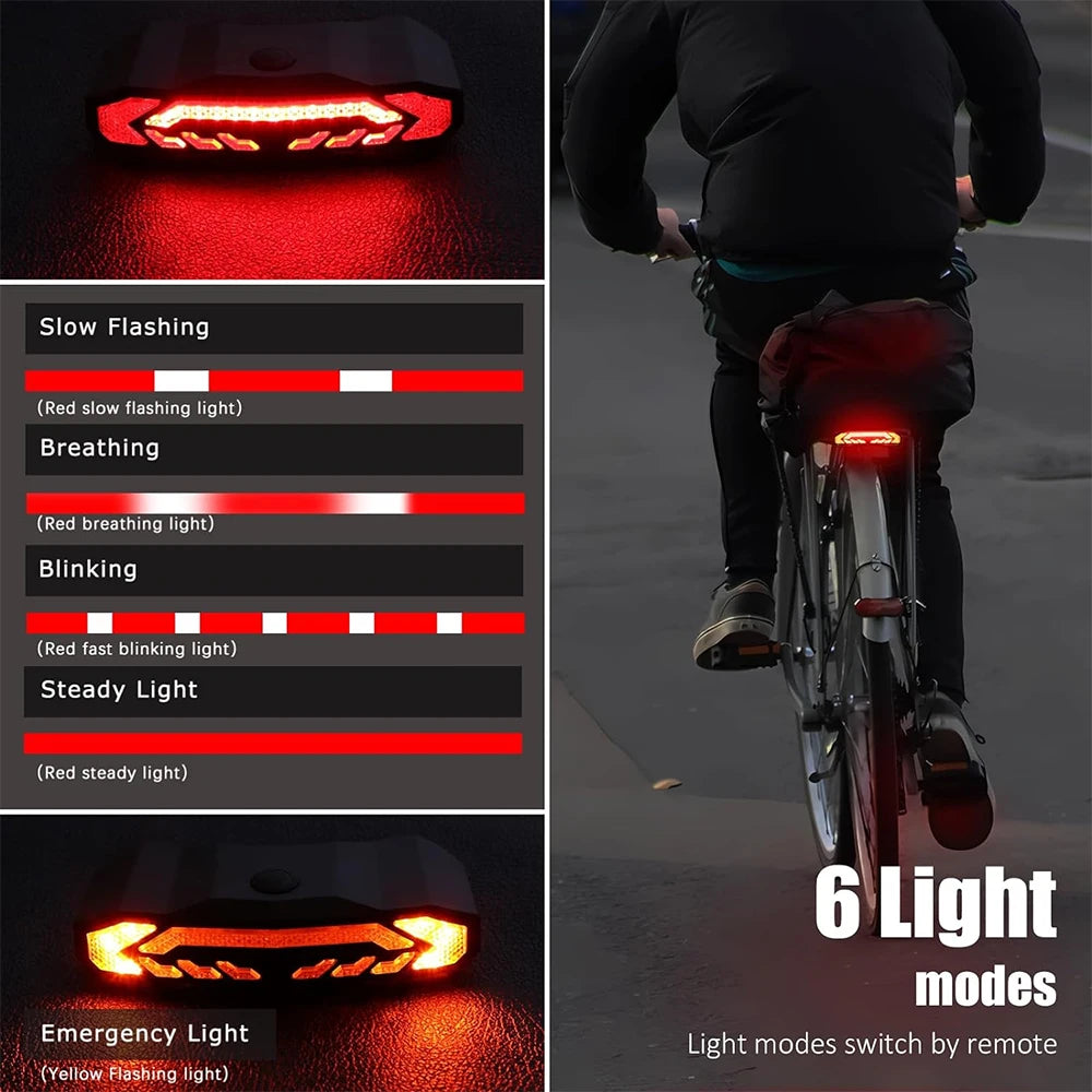 Bike Tail Light with Turn Signals – Wireless Remote & Waterproof Rear Safety Light