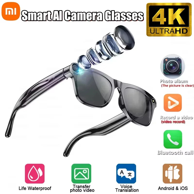 Xiaomi 4K HD AI Smart Glasses – 100MP Camera, Voice Assistant & Bluetooth Call
