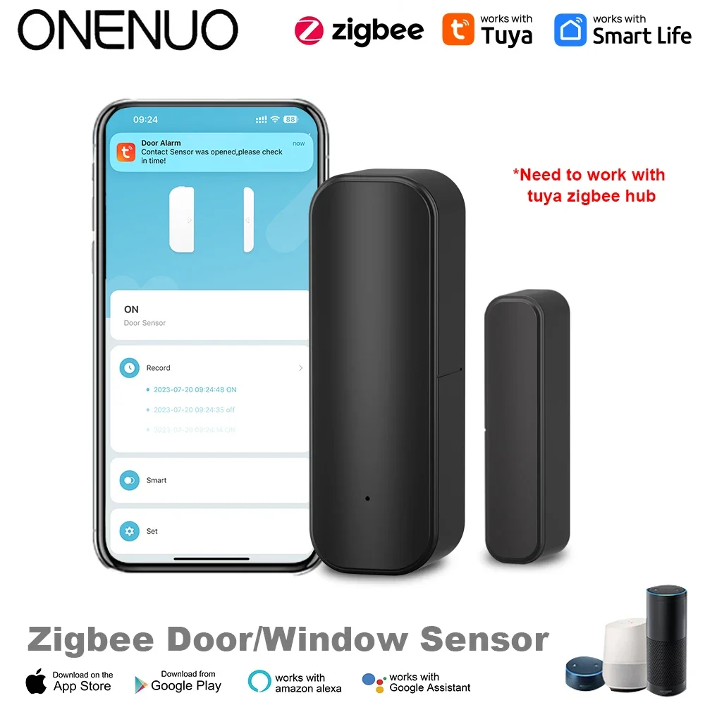 Tuya Smart Door & Window Sensor – WiFi/ZigBee Wireless Open-Close Detector