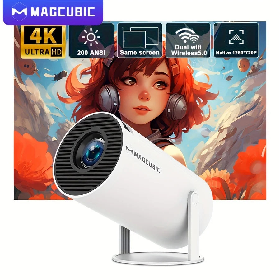 Magcubic HY300 Pro Projector – 200ANSI 720P Native, Wireless Screen Mirroring, Dual-Band WiFi