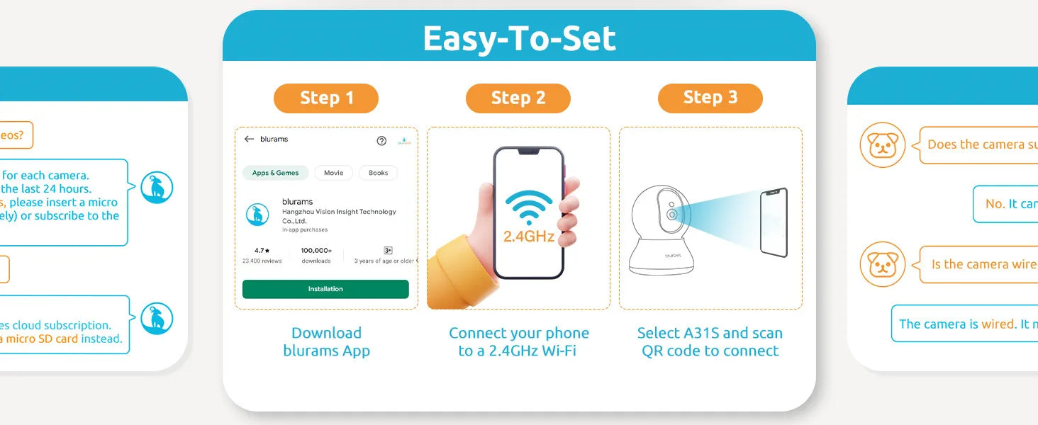 Blurams A31S 2-Pack Indoor Security Cameras – 2K HD with One-Touch Call