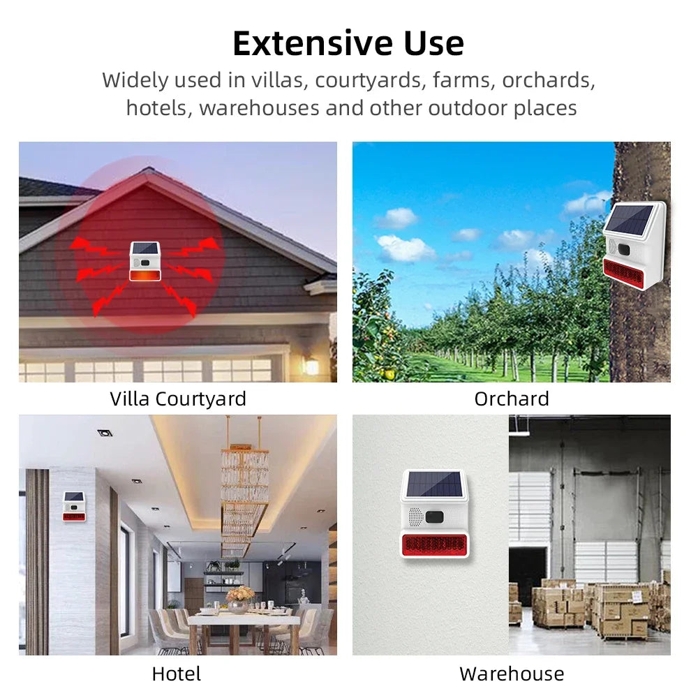 PGST-523 Outdoor Wireless Alarm System – Solar-Powered 433MHz GSM Security with Infrared Sensor & Flashlight