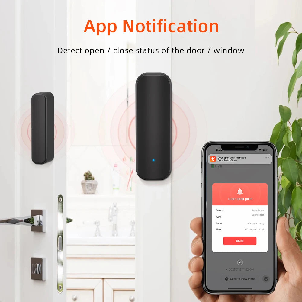 Tuya Smart Door & Window Sensor – WiFi/ZigBee Wireless Open-Close Detector