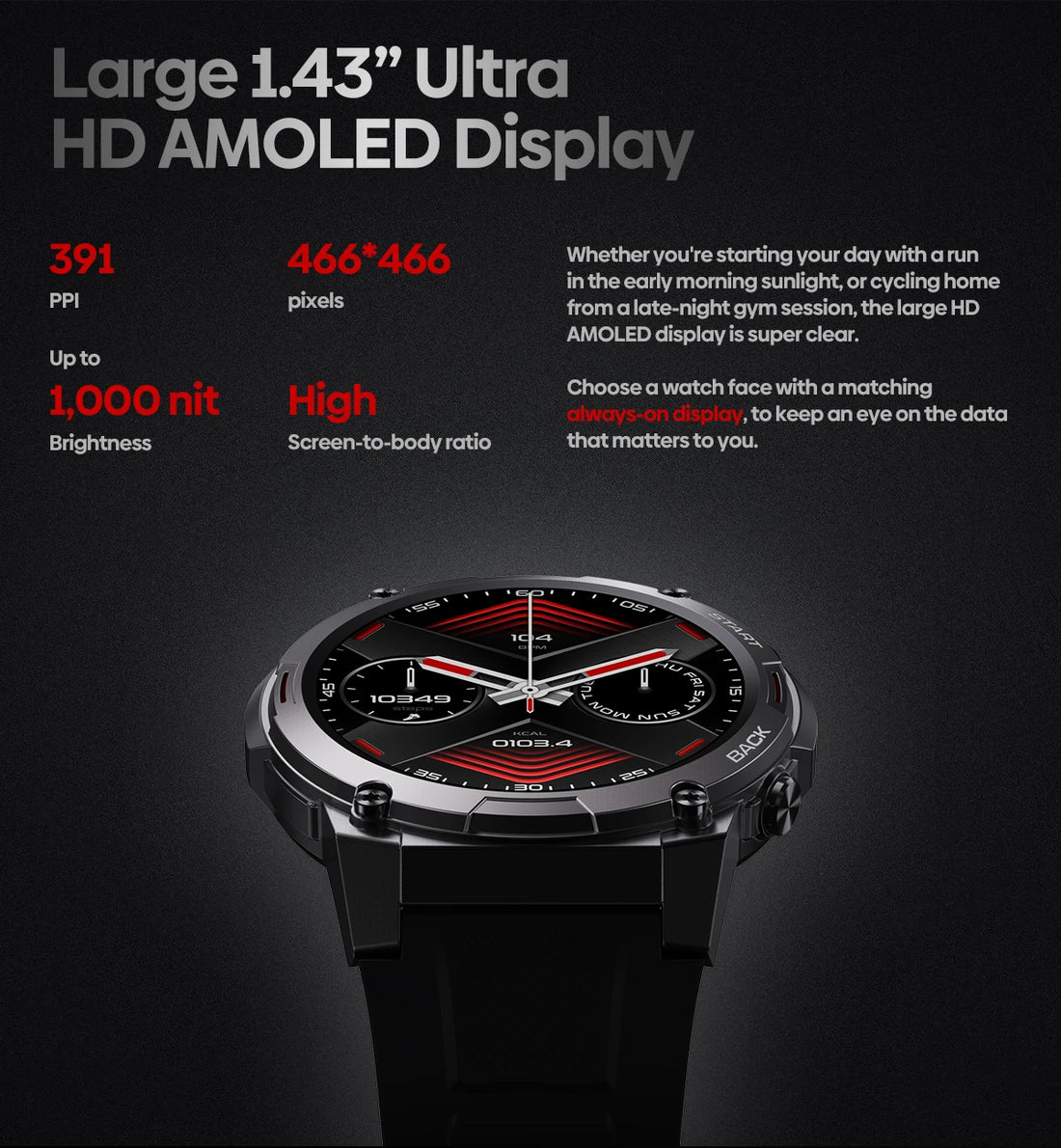 Zeblaze VIBE 7 PRO – 1.43" AMOLED Smartwatch with Call & Health Tracking