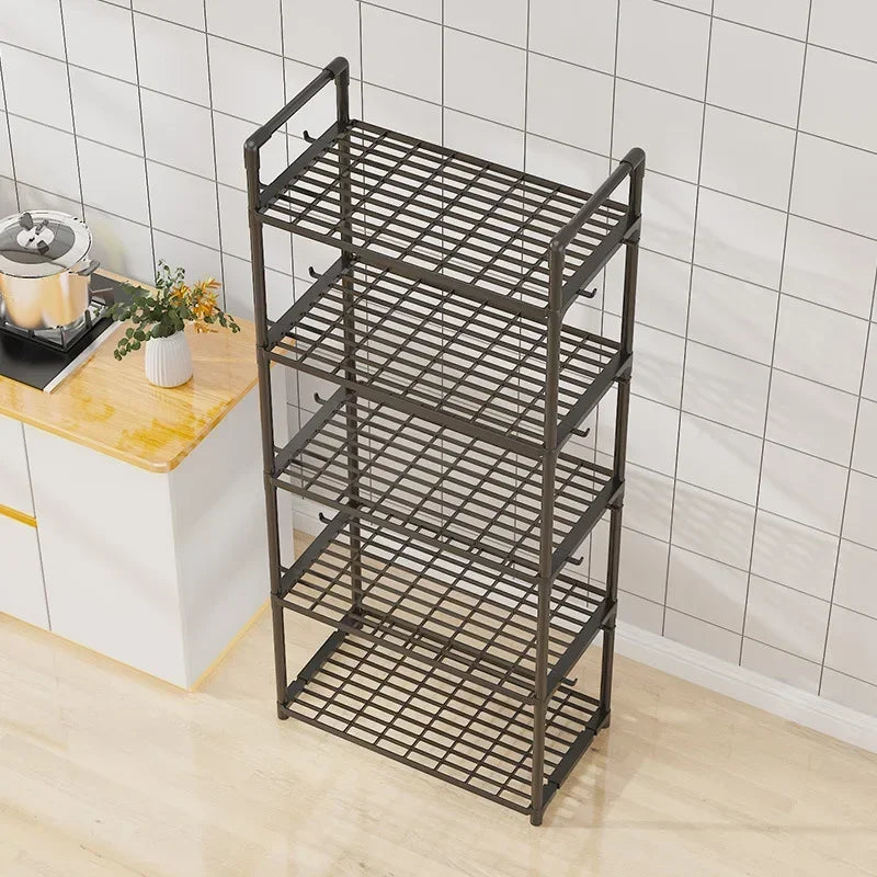 Movable Floor Standing Storage Rack – Multi-Functional Kitchen & Bathroom Shelf