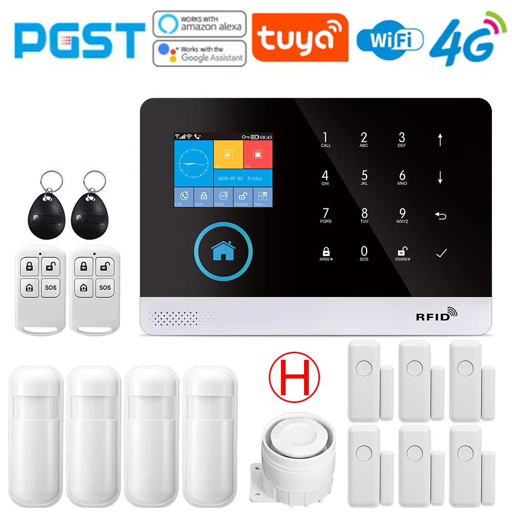PGST-103 Smart Alarm System – 4G/WiFi Wireless Home Security with Smart Life App Control
