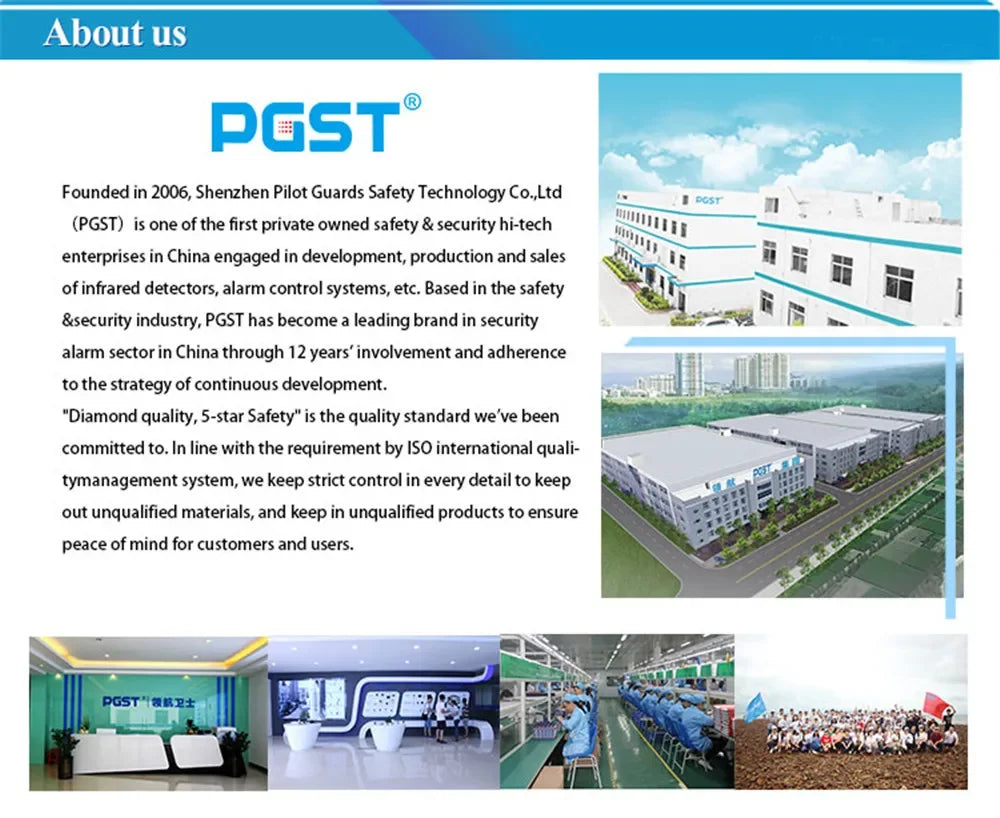 PGST-523 Outdoor Wireless Alarm System – Solar-Powered 433MHz GSM Security with Infrared Sensor & Flashlight