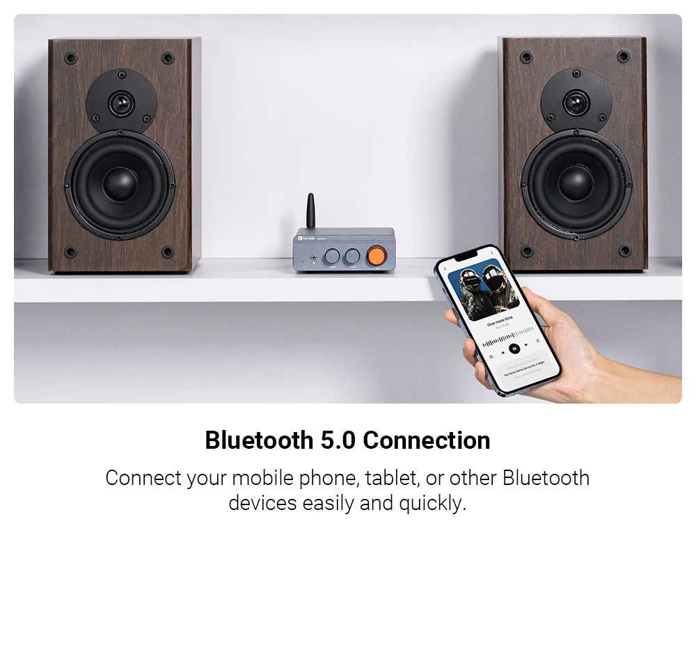 Fosi Audio BT20A Pro Bluetooth Stereo Amplifier – 300W x2 HiFi Class D TPA3255 Mini Amp with Bass & Treble Control for Home Theater