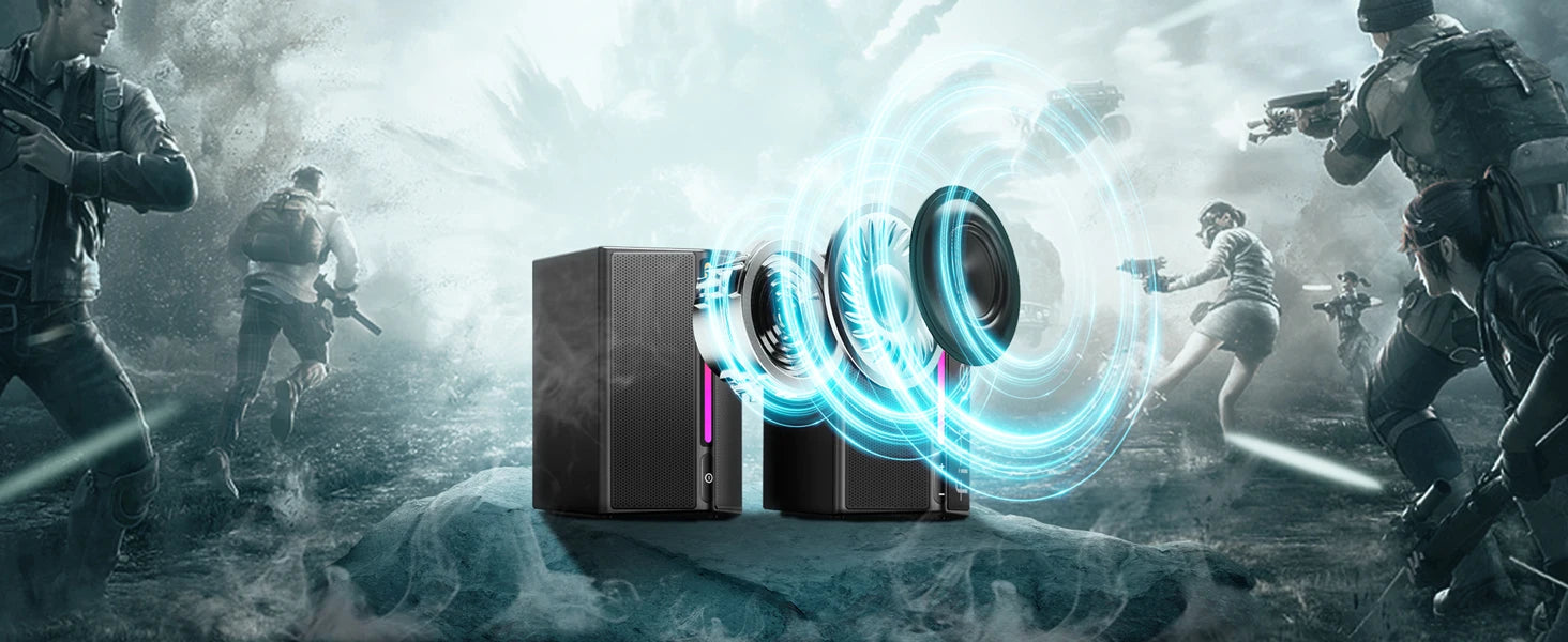 FIFINE Ampligame A20 Gaming Sound Box – USB RGB Stereo Speaker with Volume Control