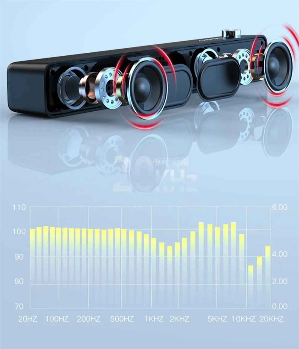 Original Bluetooth Subwoofer Soundbar – Wireless TV & Computer Speaker