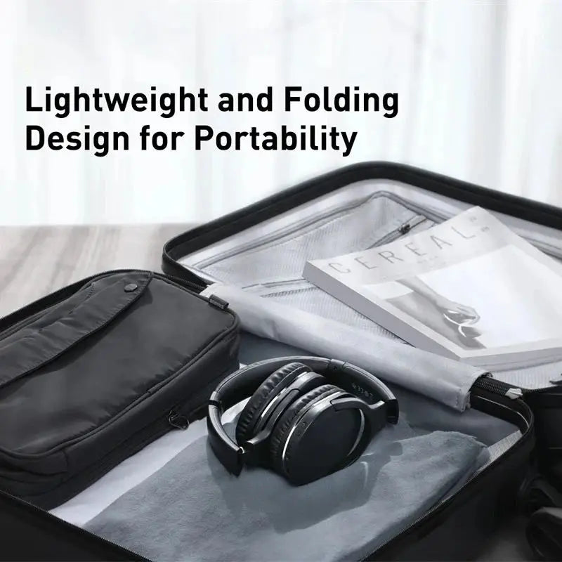 Baseus D02 Pro Wireless Headphones – HiFi Bluetooth Foldable Headset with Audio Cable