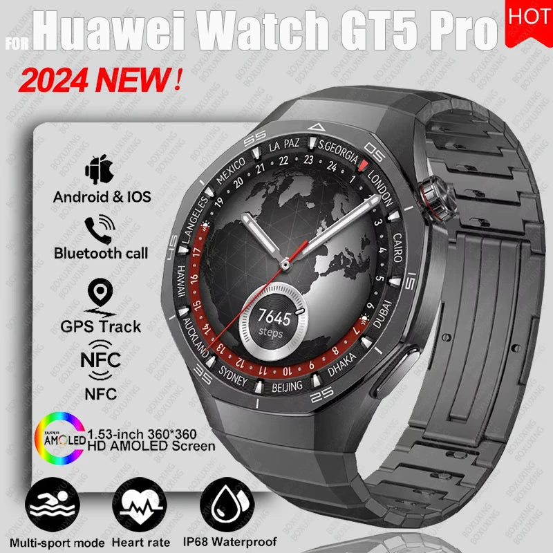 Huawei Watch GT5 Pro – AMOLED Smartwatch with NFC, GPS & Bluetooth Call