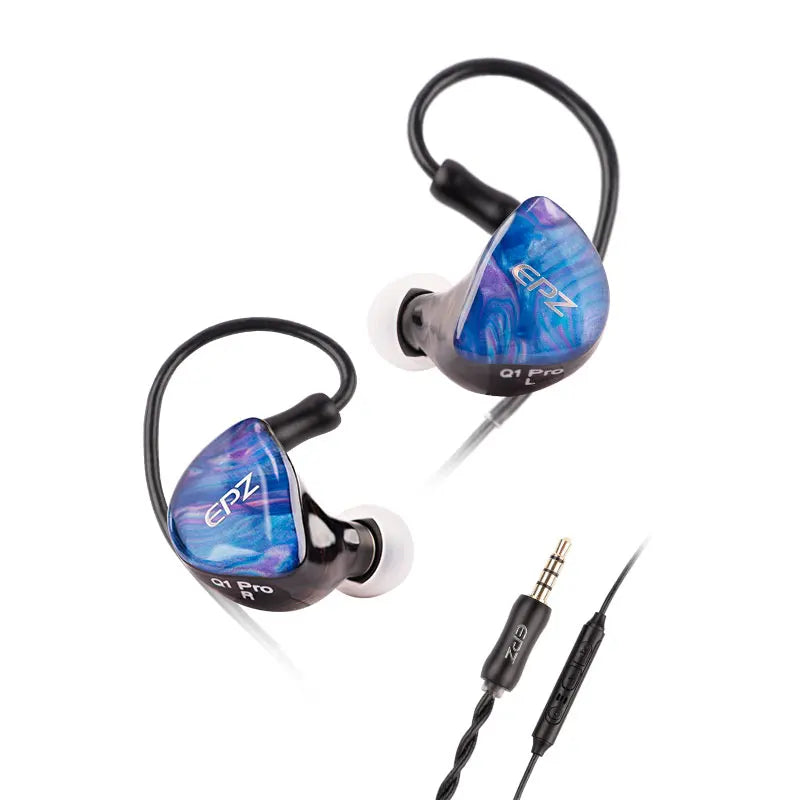 EPZ Q1 Pro Wired Earphones – HiFi Bass IEM with MIC & Detachable Type-C Cable