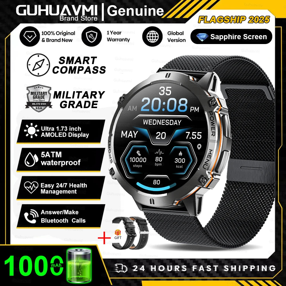 T-Rex 3 Military Grade Smartwatch – 1000mAh Battery, 10ATM Waterproof, GPS, AMOLED, Call Support