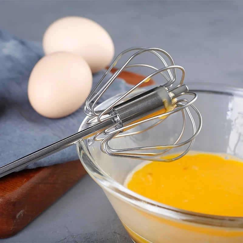 Stainless Steel Egg Beater – Durable Semi-Automatic Mixer for Effortless Egg, Cream Mixing & Beating