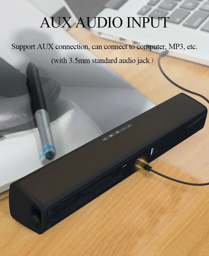 Super Powerful Wireless Bluetooth Sound Bar with Subwoofer & FM Radio