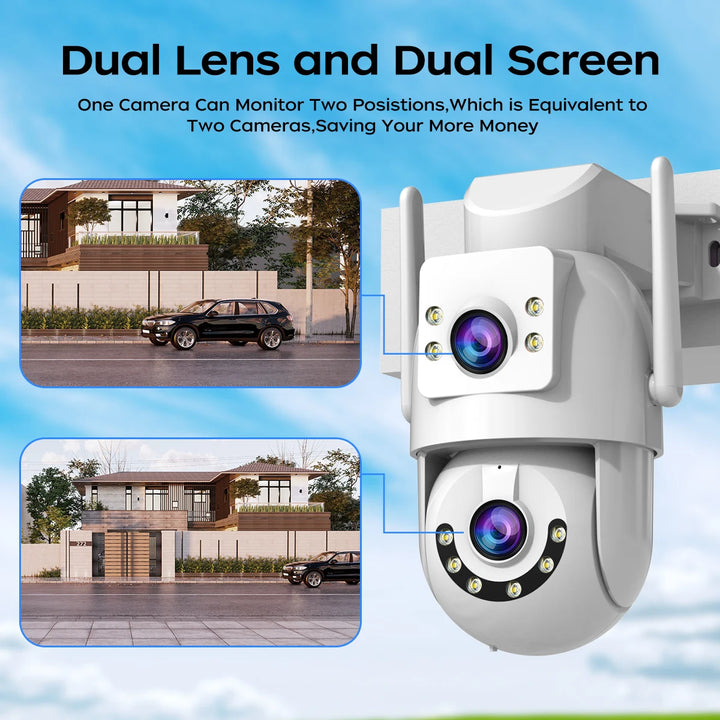 Jooan 4K 8MP Dual-Lens Outdoor WiFi PTZ Security Camera – 5X Zoom, 5G WiFi, AI Auto Tracking, ONVIF, Night Vision, CCTV IP Camera