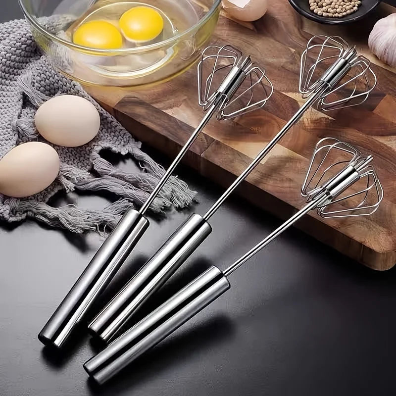 Stainless Steel Egg Beater – Durable Semi-Automatic Mixer for Effortless Egg, Cream Mixing & Beating