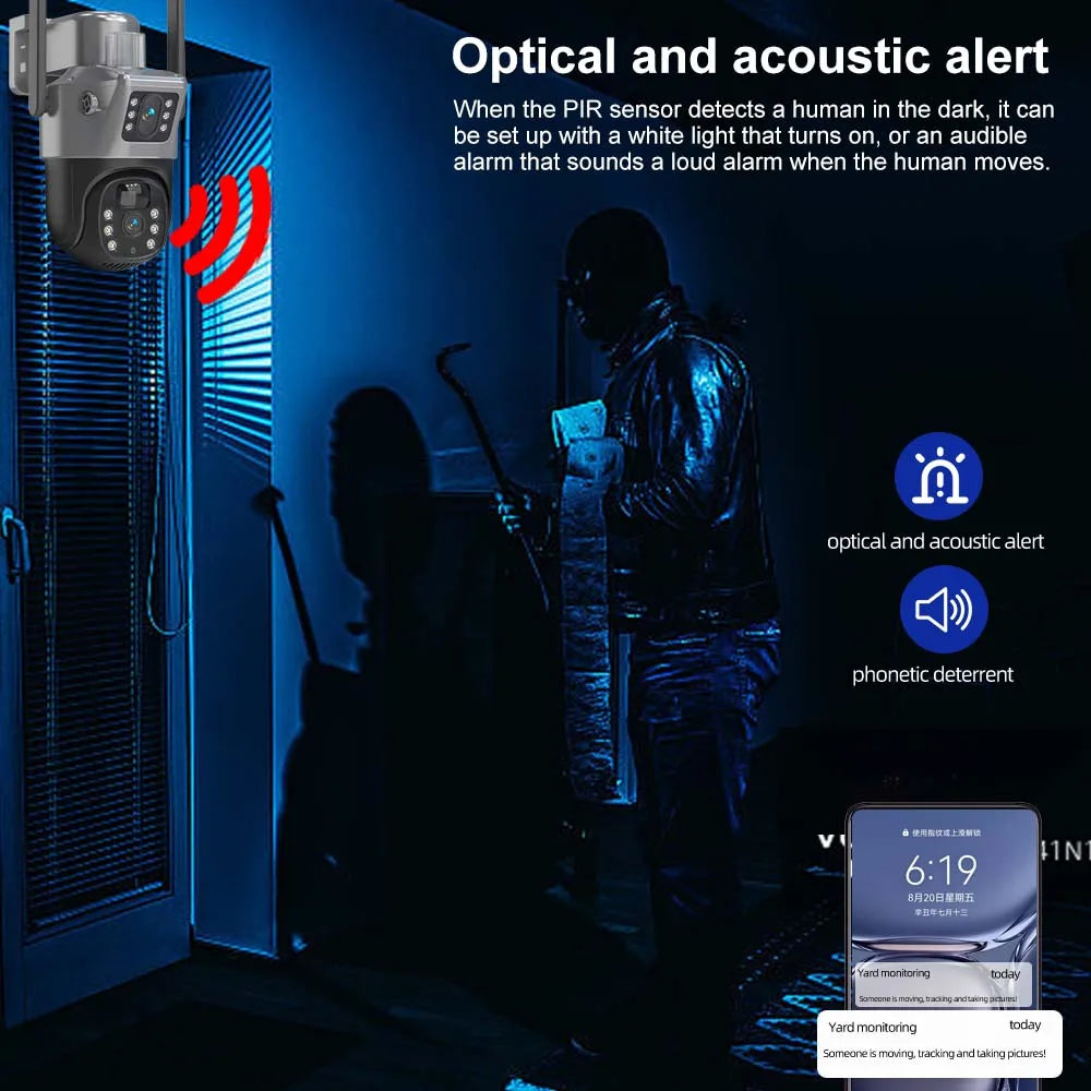 8MP 4K WiFi Solar Camera – Outdoor Wireless CCTV with Dual Lens & PTZ