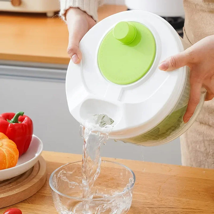 Salad Spinner for Leafy Vegetables – Lettuce Washer & Dryer, Kitchen Greens Drainer and Crisper Tool