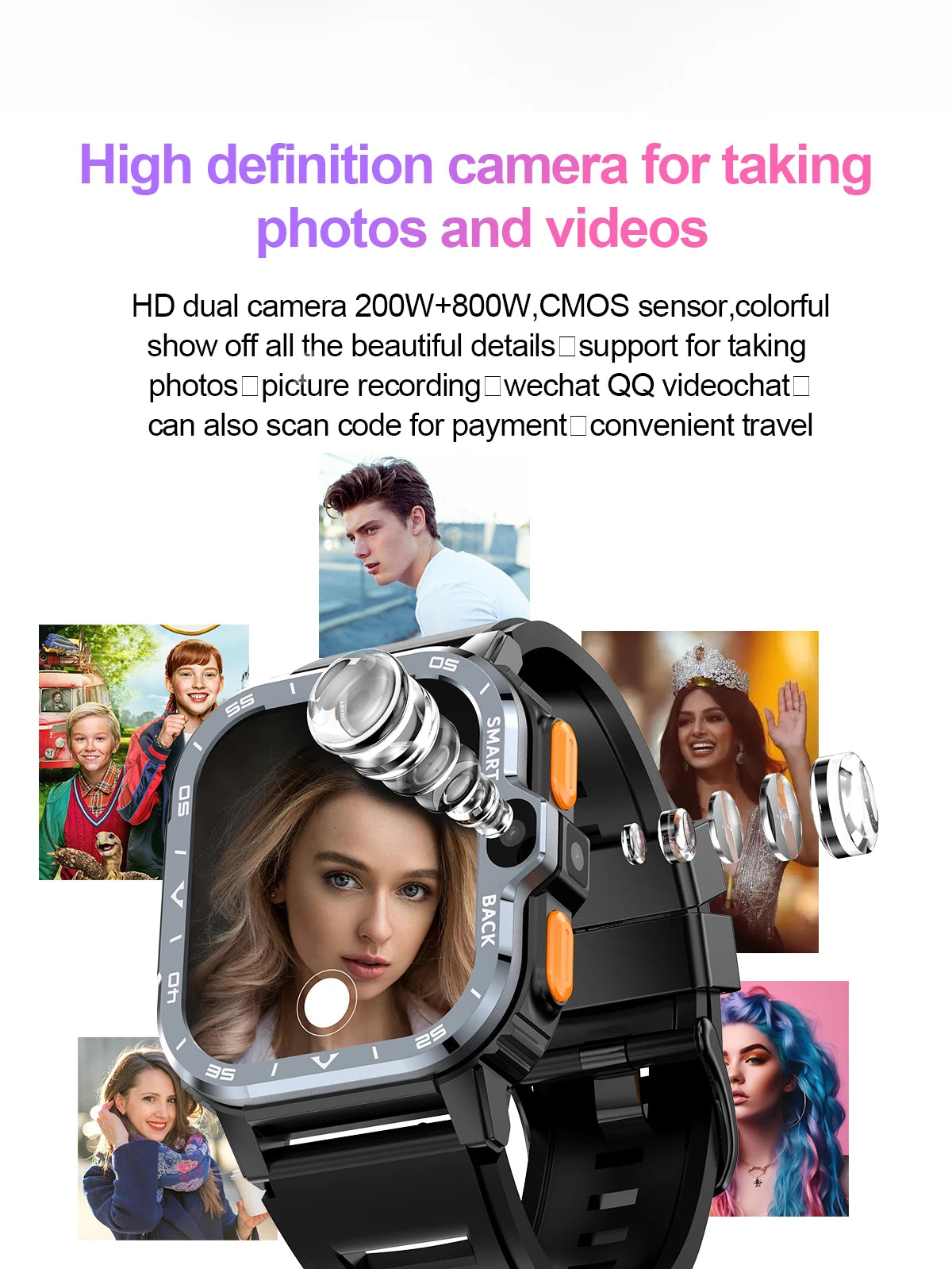 Valdus PGD Android Smart Watch – Dual Camera, GPS, 4G SIM, NFC, 16G/64G Storage