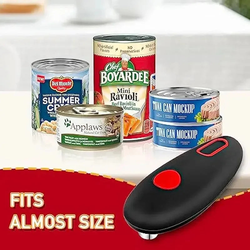 One Touch Electric Can & Jar Opener – Automatic, Portable Kitchen Tool