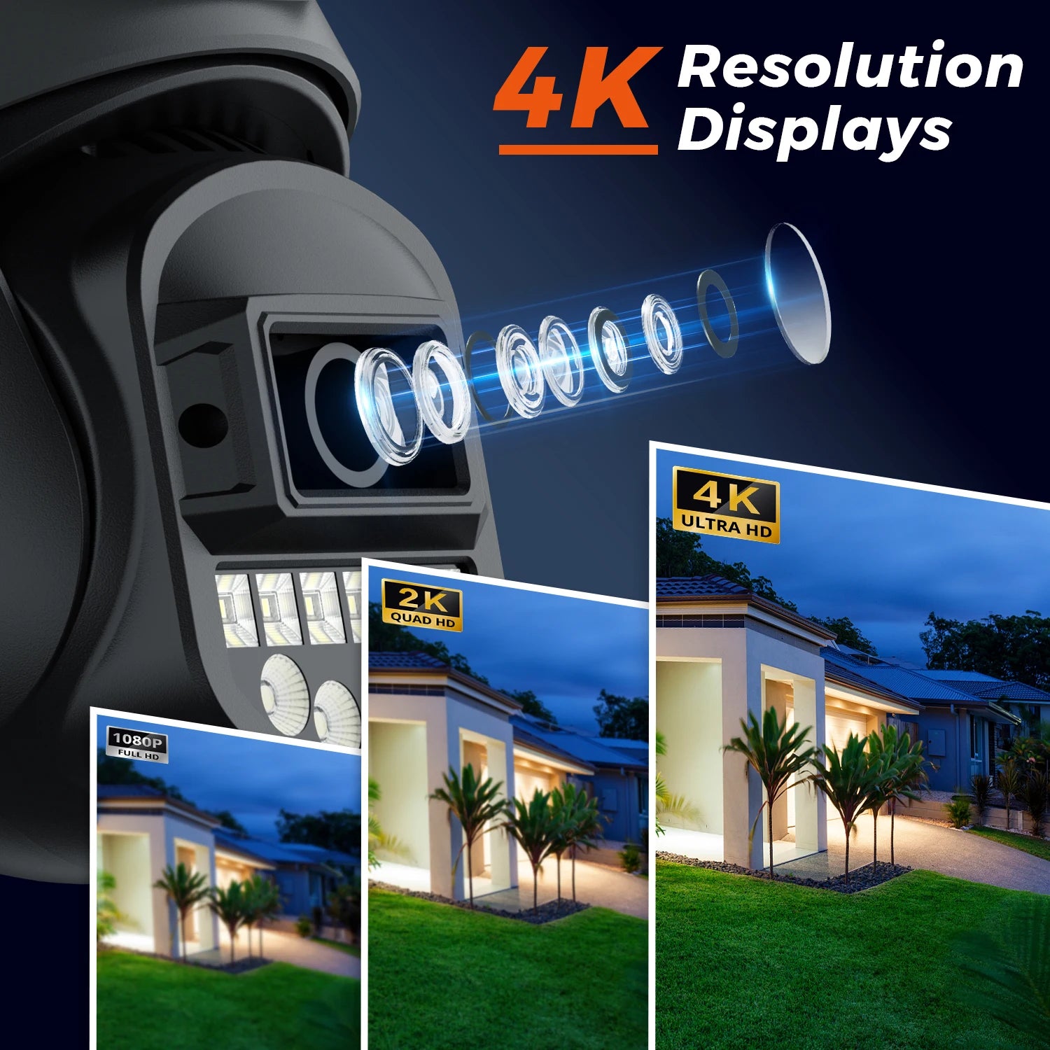 5K Dual-Lens Outdoor PTZ WiFi Camera – 10MP HD AI Tracking CCTV with Audio
