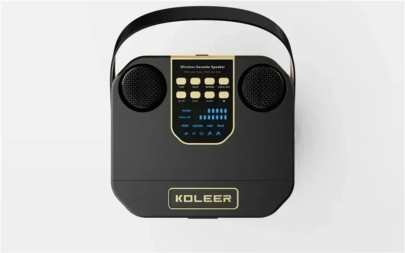 High Power Portable Karaoke Bluetooth Speaker with 2 Mics & 360° Surround