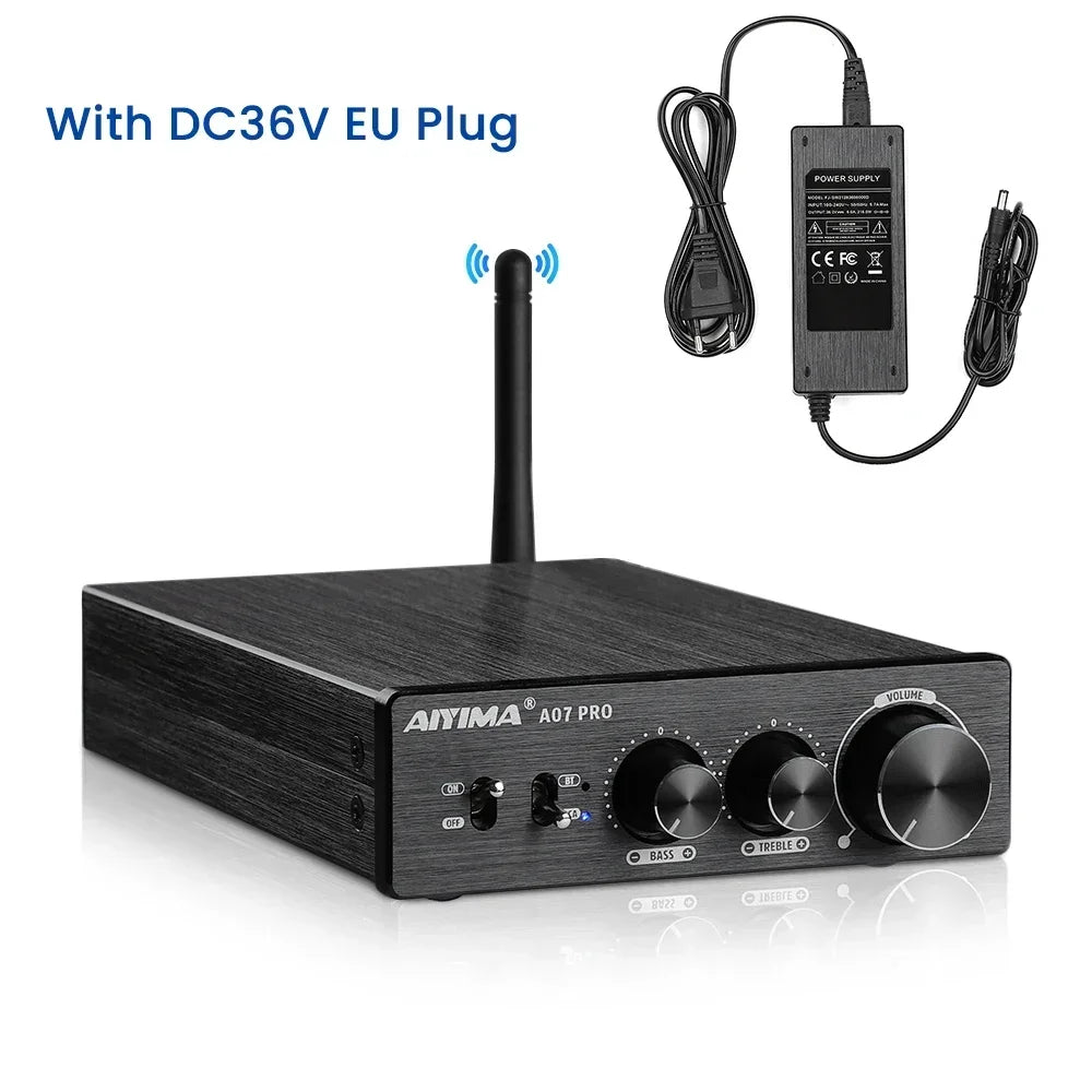 AIYIMA A07 PRO Bluetooth Stereo Amplifier – TPA3255, 300W x2, aptX Support