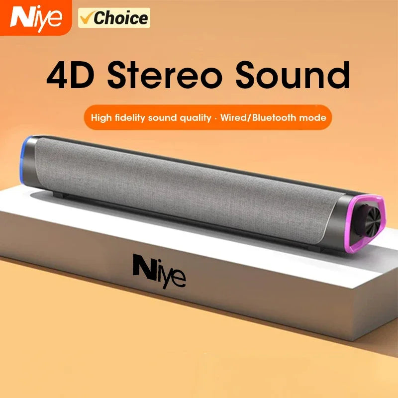 4D Stereo Soundbar with Bluetooth & Subwoofer for PC & MacBook