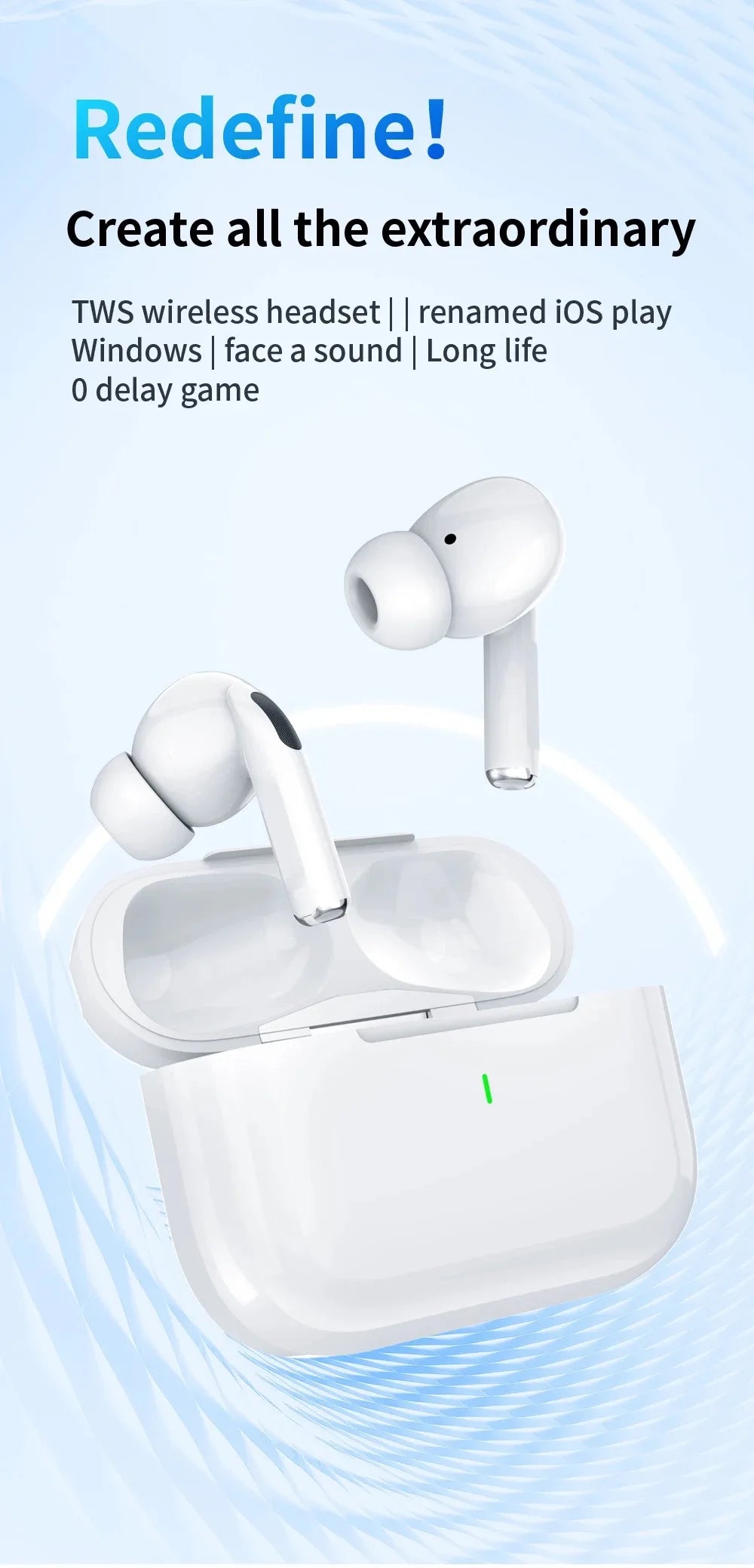 2024 Air Pro True Wireless Earbuds – HiFi Bluetooth Earphones with Noise Reduction