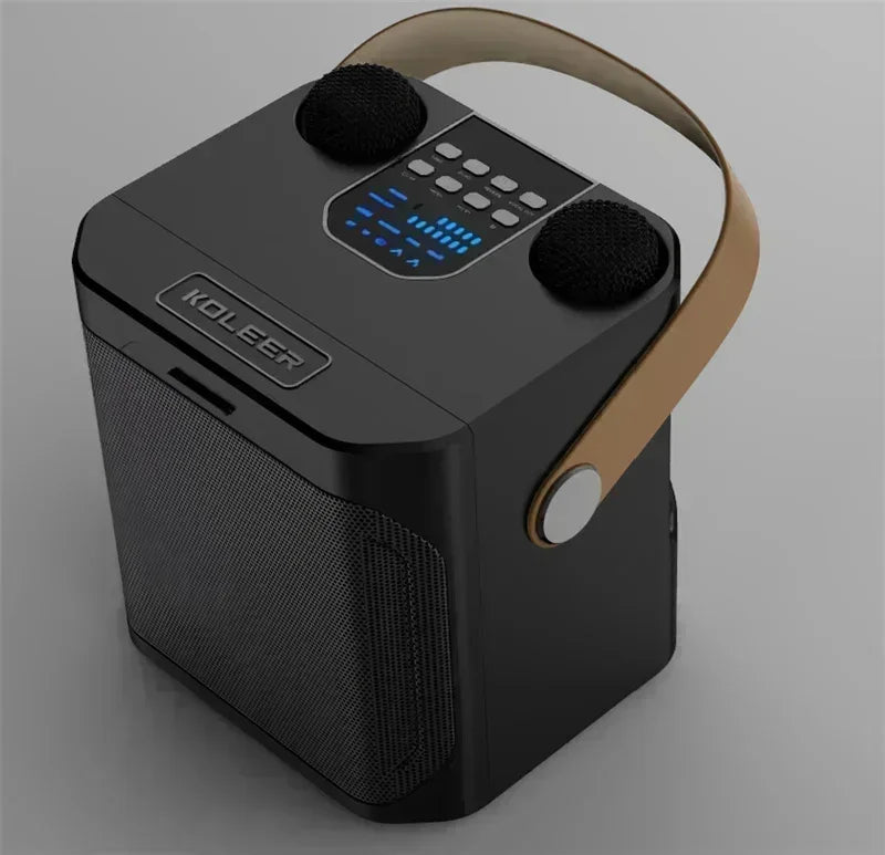 High Power Portable Karaoke Bluetooth Speaker with 2 Mics & 360° Surround