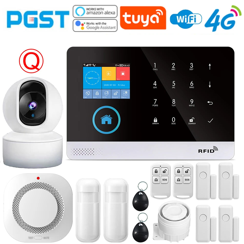 PGST-103 Smart Alarm System – 4G/WiFi Wireless Home Security with Smart Life App Control