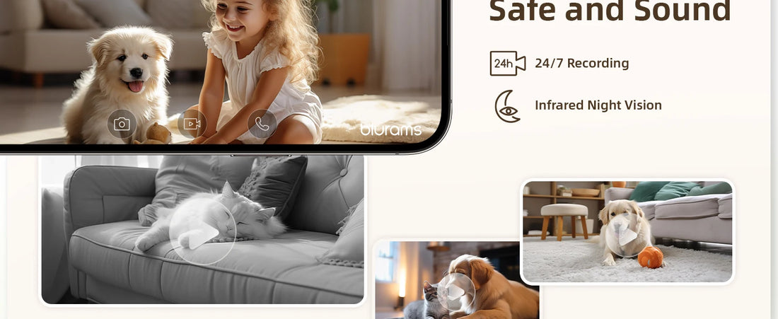 Blurams 2.4 & 5G WiFi Indoor Camera 2K HD – 360° PTZ, Night Vision, 2-Way Talk, Pet & Baby Monitor