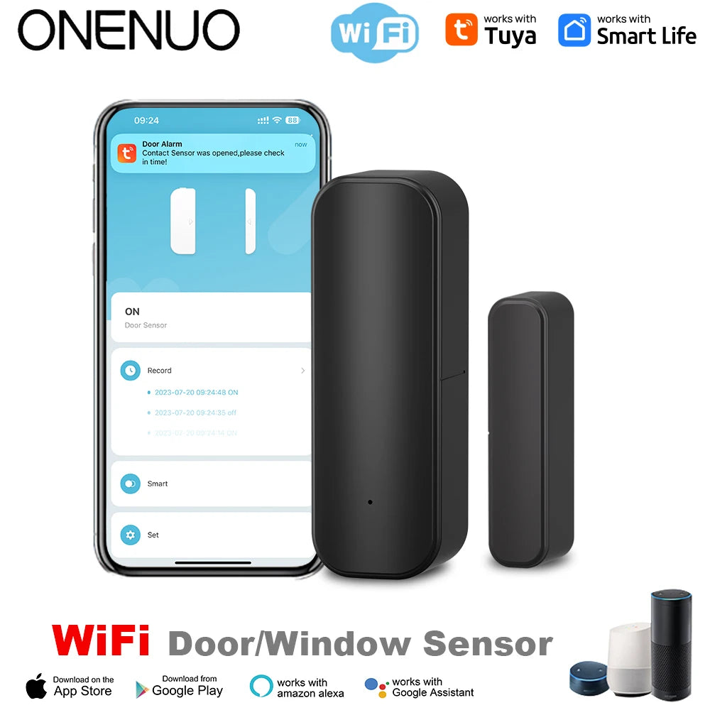 Tuya Smart Door & Window Sensor – WiFi/ZigBee Wireless Open-Close Detector