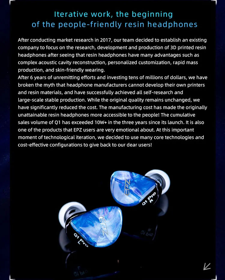 EPZ Q1 Pro Wired Earphones – HiFi Bass IEM with MIC & Detachable Type-C Cable